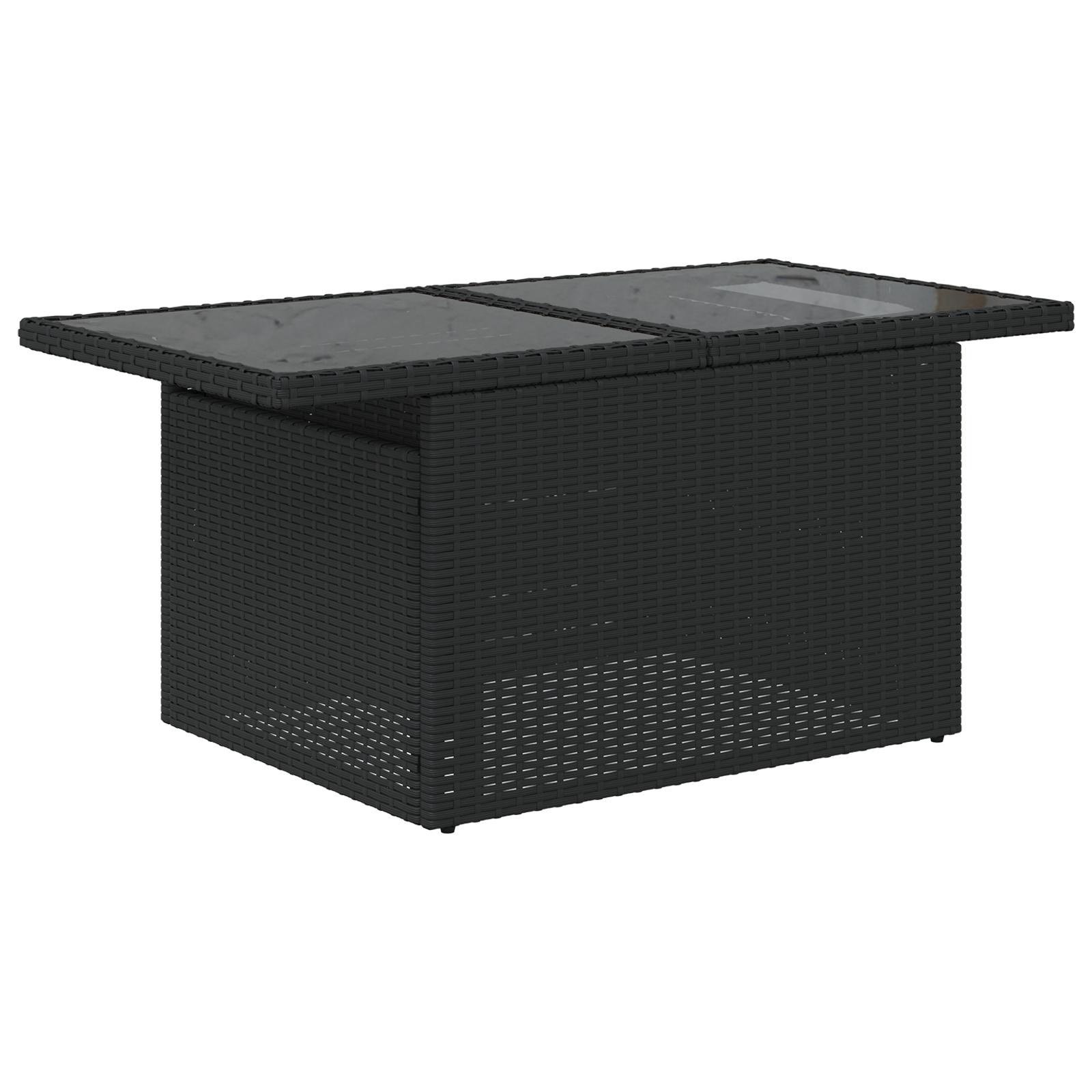 Havesofa Sæt med pude 9 stk Sort 100 x 55 x 73 cm