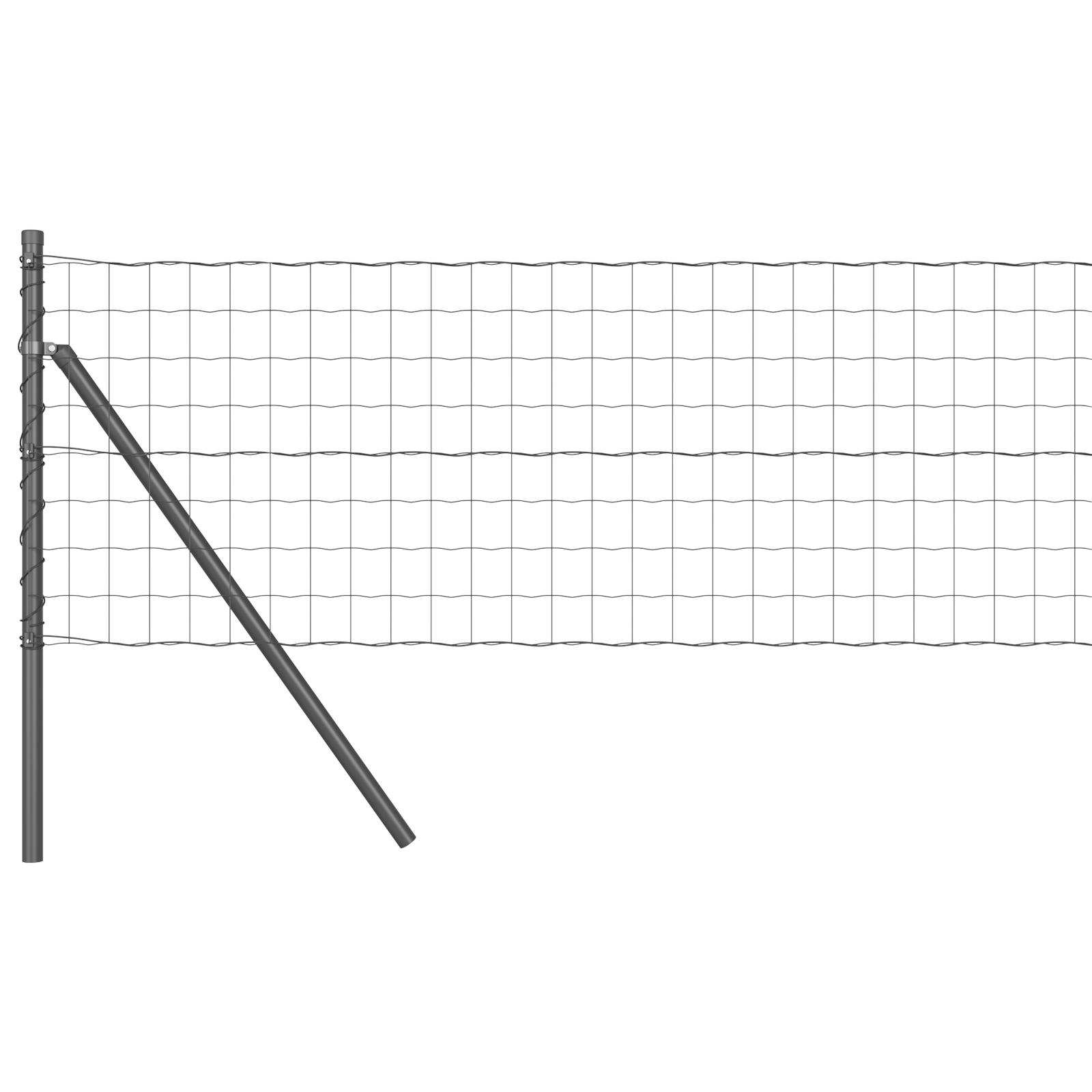 Grundfikseret svejset trådgærde 25 × 0,6 m - gråt hegn i PVC-belagt stål