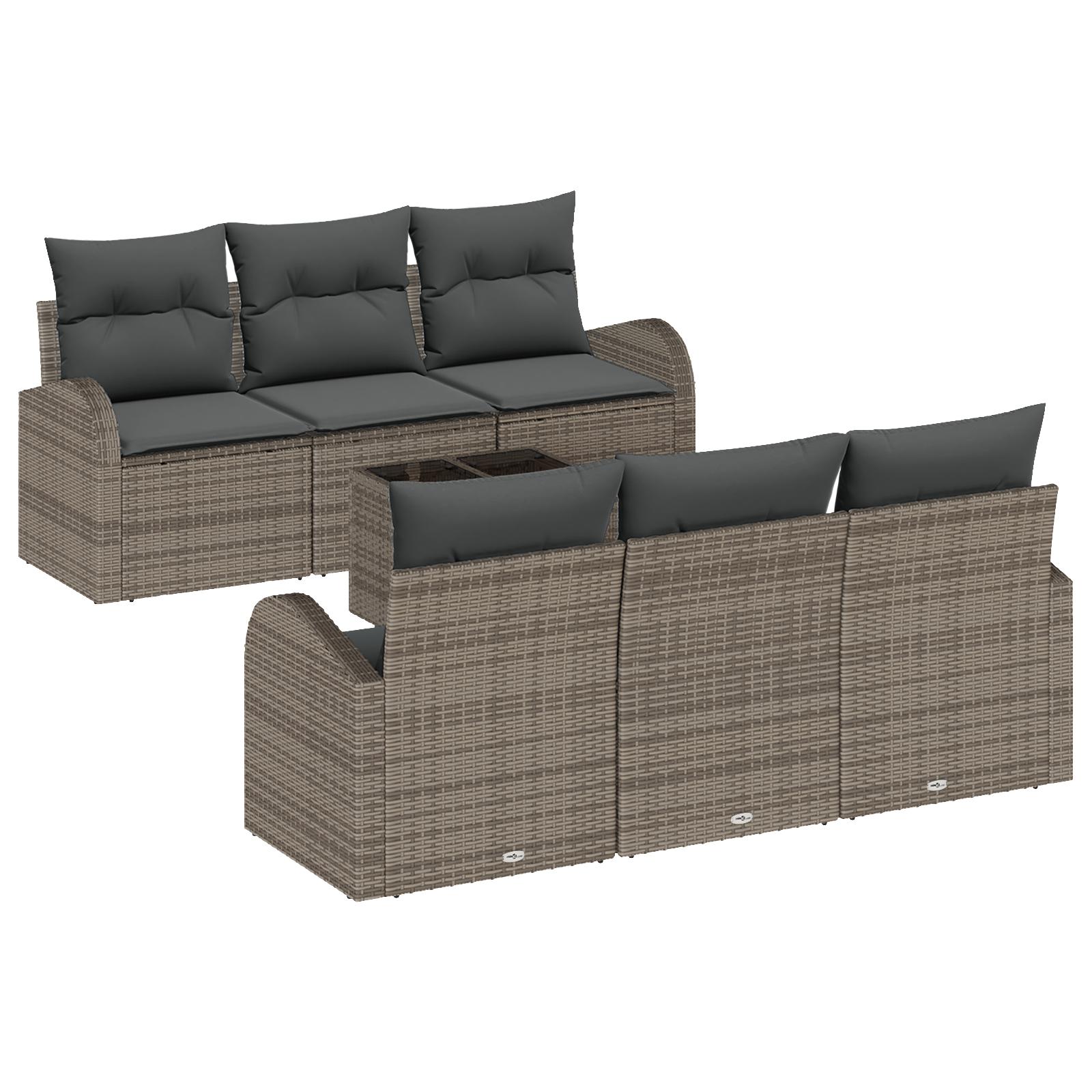 Havesofa Sæt med pude med opbevaring 7 stk Grå 55 x 55 x 37 cm