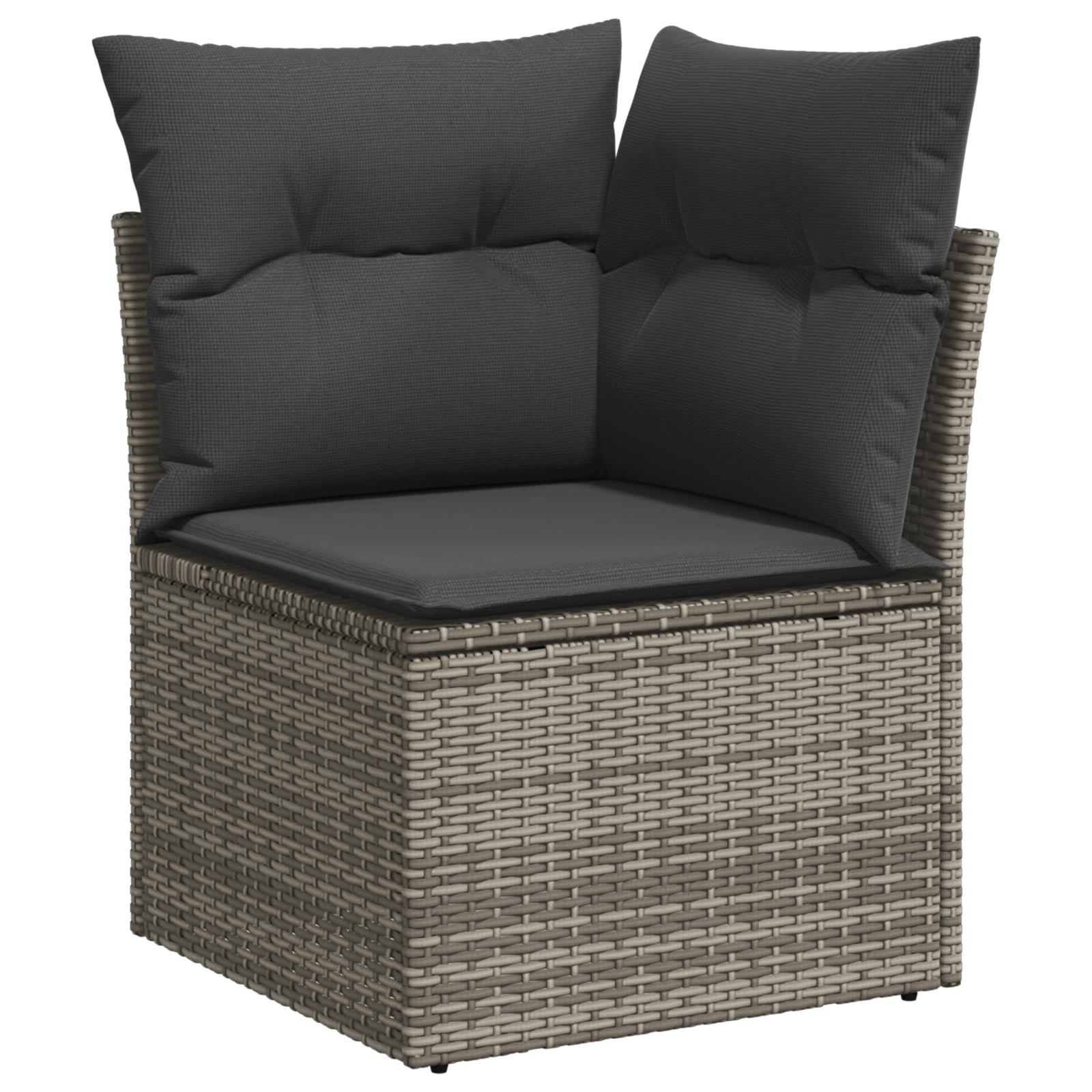 Havesofa Sæt med pude med opbevaring 7 stk Grå 55 x 55 x 37 cm