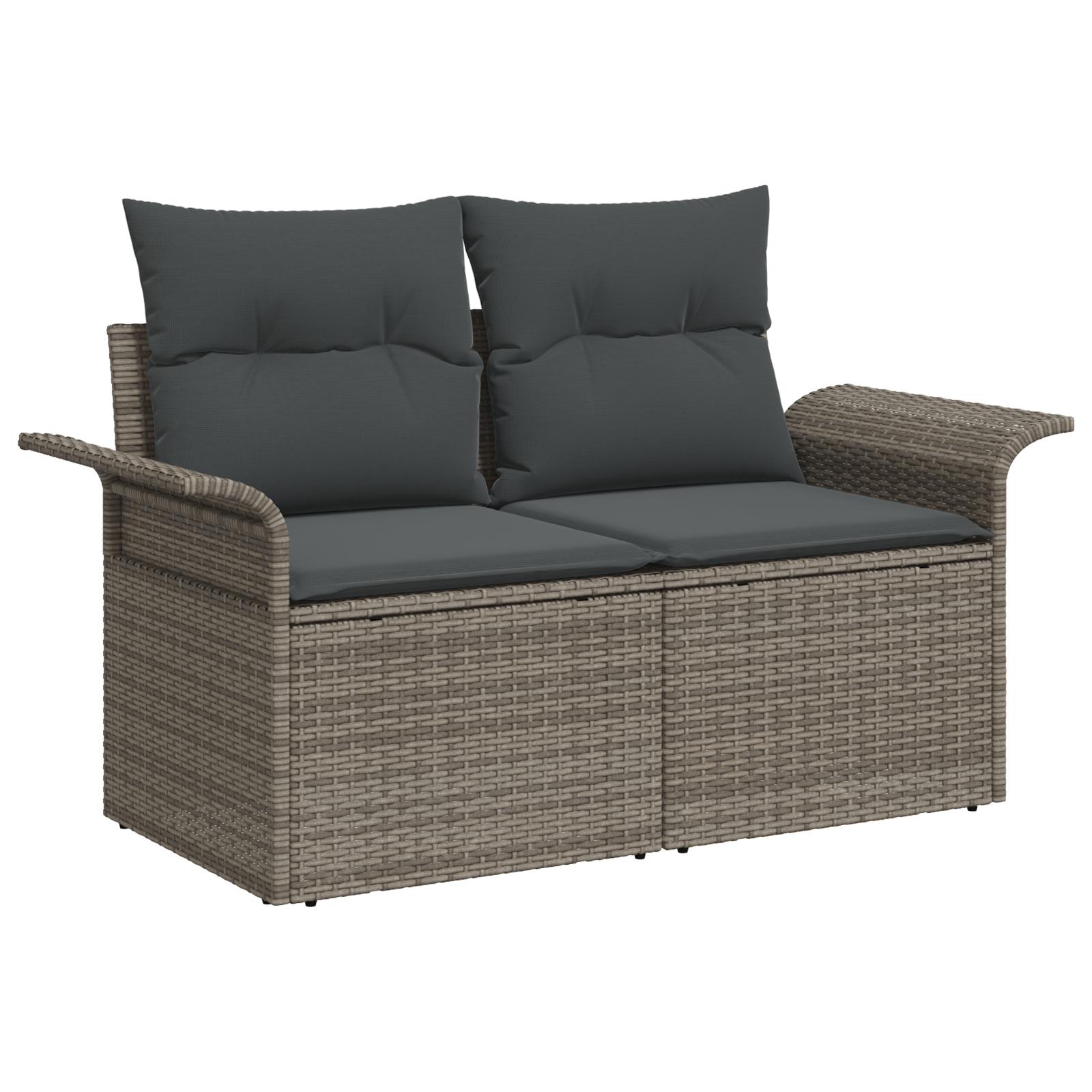 Havesofa Sæt med pude med opbevaring 6 stk Grå 55 x 55 x 37 cm