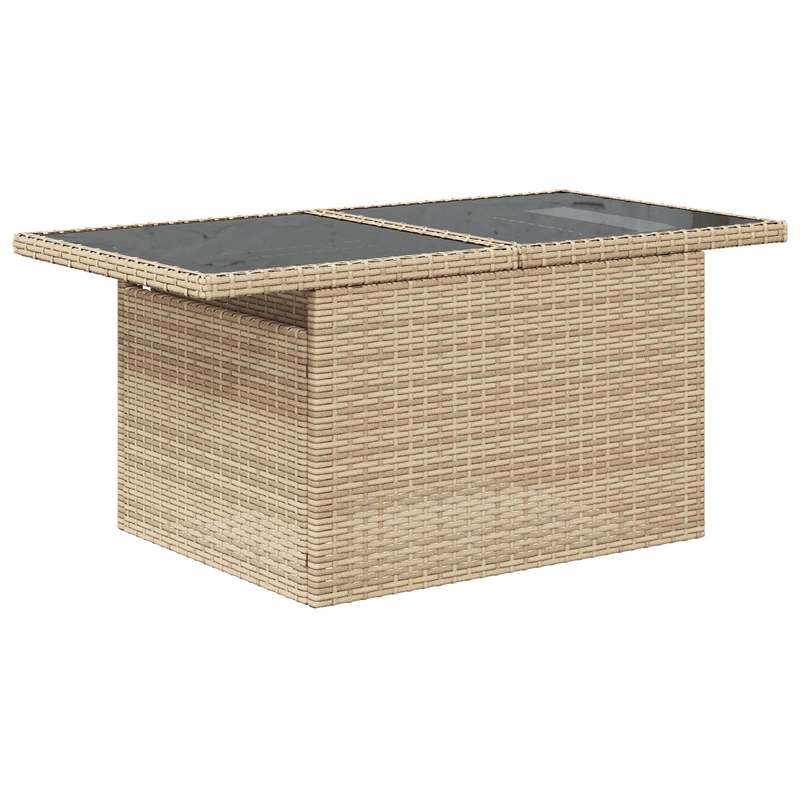 Havesofa SÃ¦t med pude med opbevaring 6 stk Beige Poly rattan