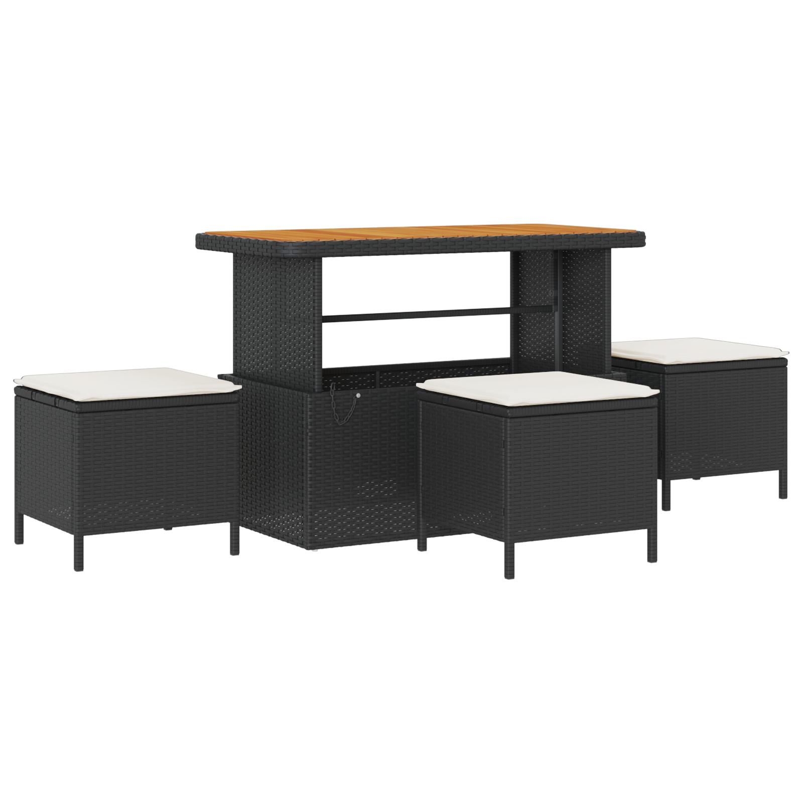 Havesofa Sæt 10 stk Sort og cremefarvet 110 x 55 x 71 cm