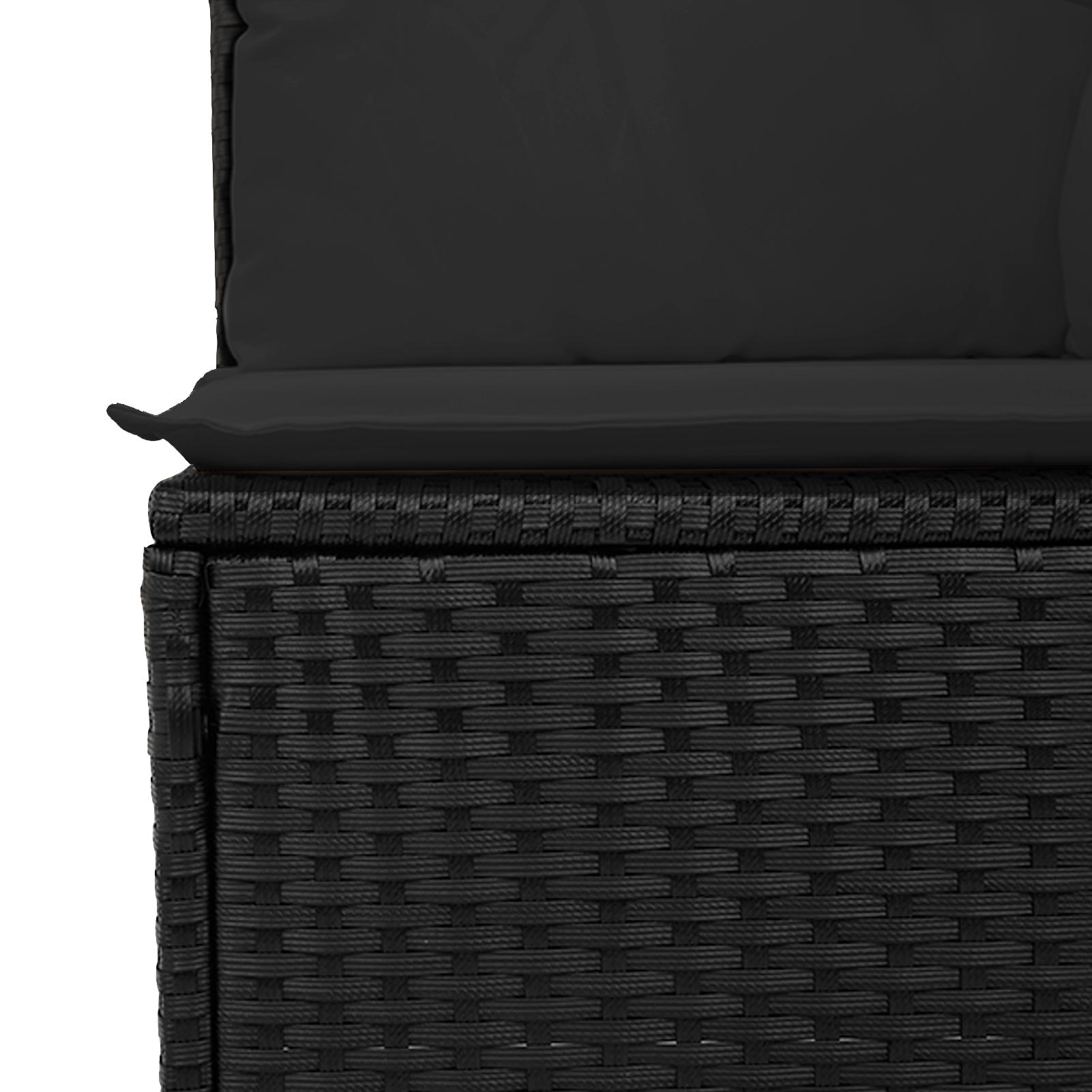 Havesofa Sæt 13 stk Sort Polyrattan og pulverlakeret stål
