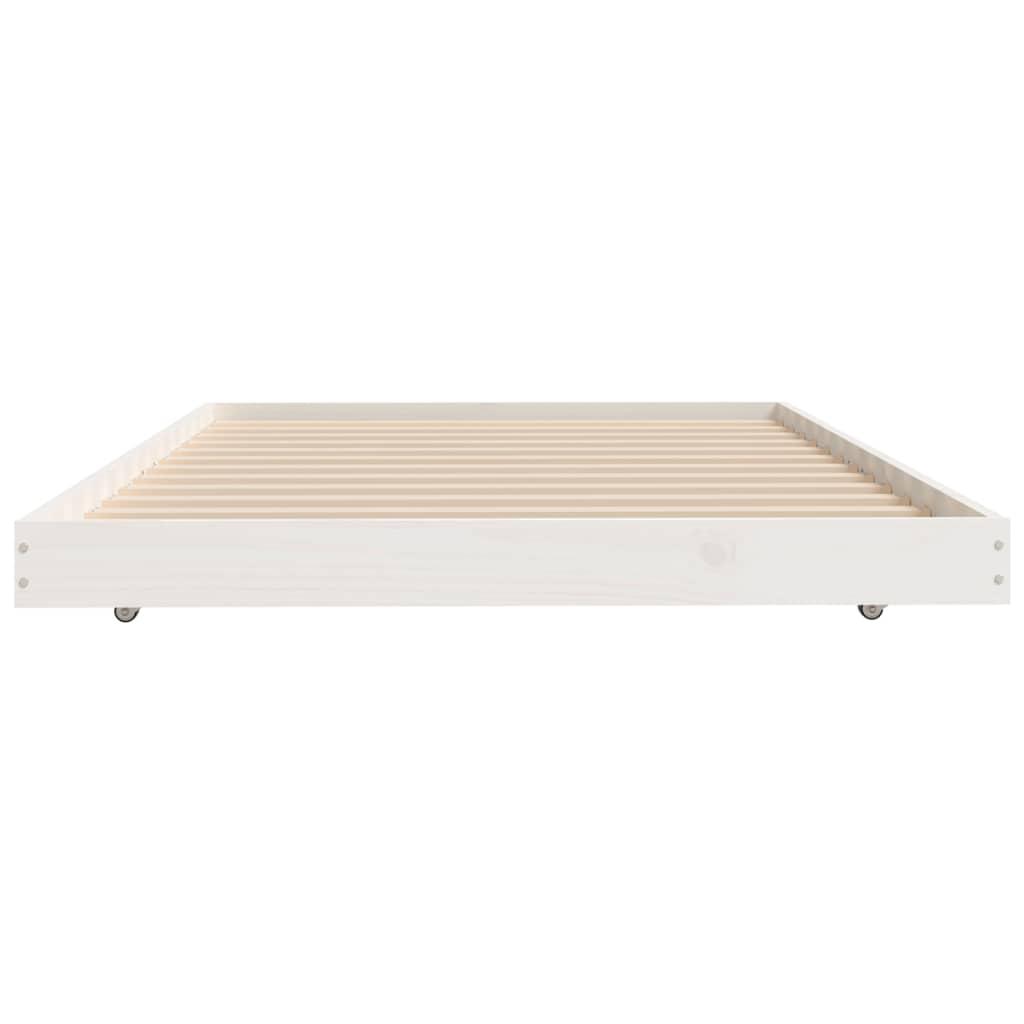 Sengeramme uden madras 80x200 cm massivt fyrretræ hvid (OUTLET A)