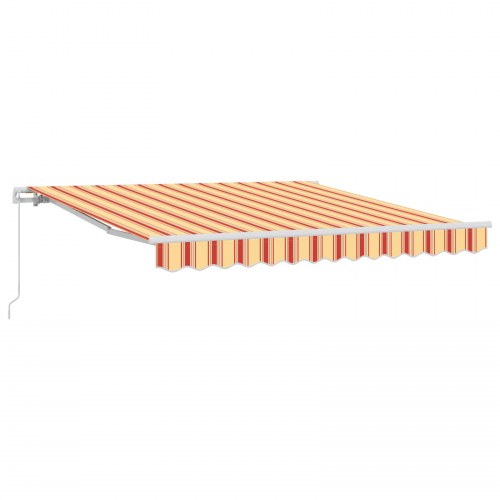 Markise Stribet gul og orange 3,5 x 2,5 m Polyester og metal