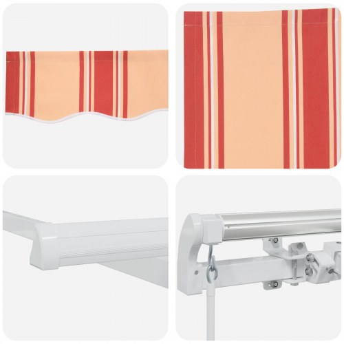 Markise Stribet gul og orange 3,5 x 2,5 m Polyester og metal