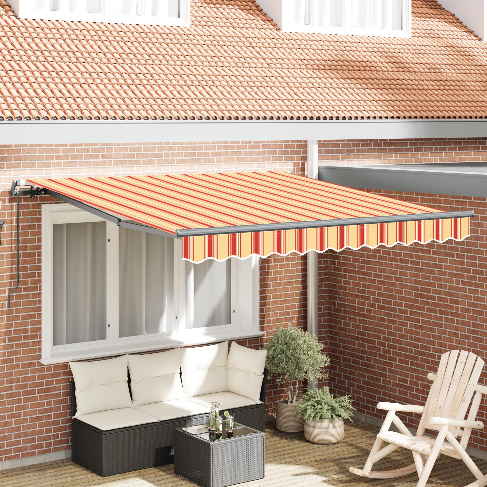 Utrækkelig Markise gul og orange 350 x 250 cm Stof