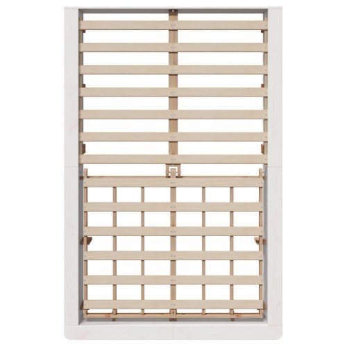 Sengestel med opbevaring Hvid 140 x 200 cm Massiv fyrretræ