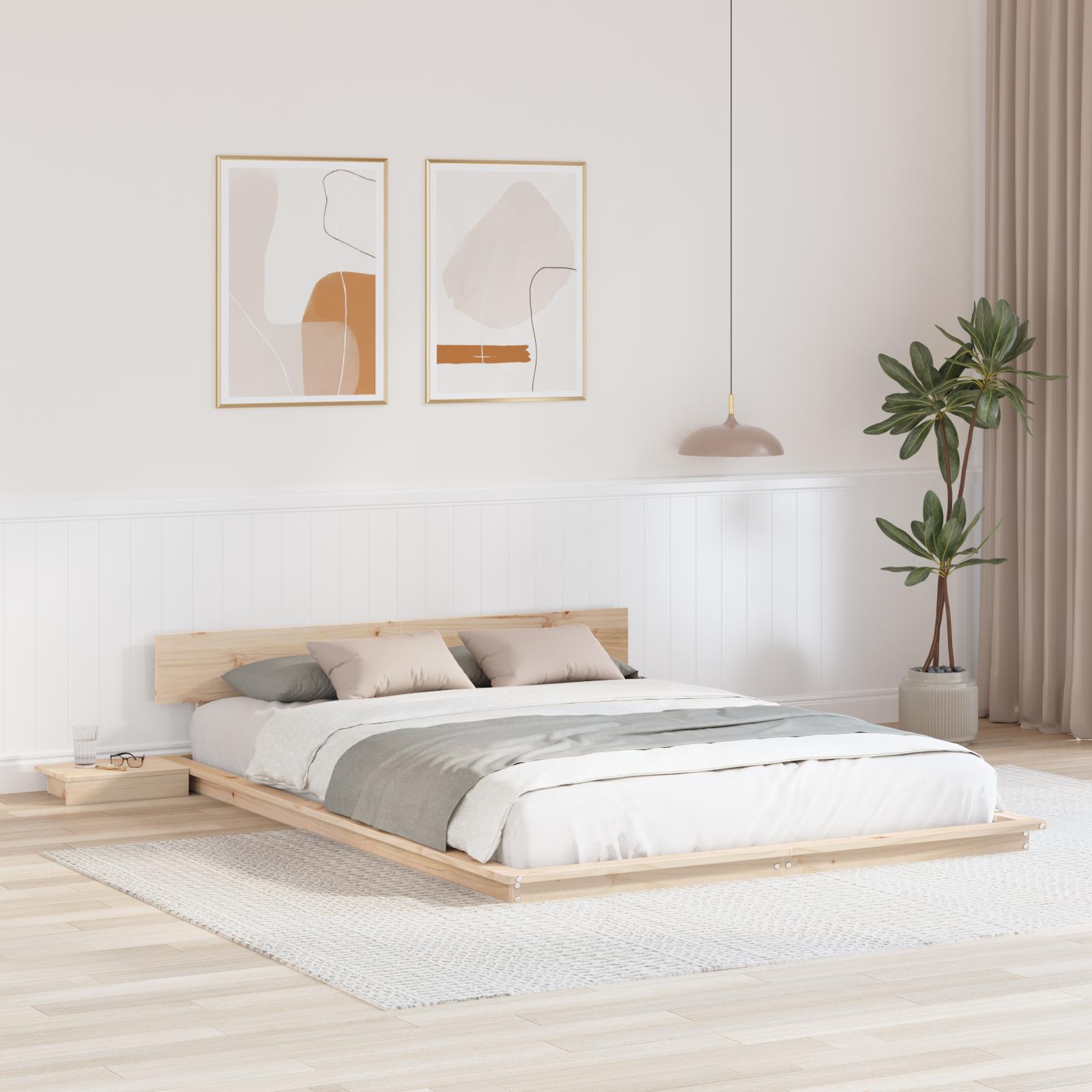 Sengestel med hovedgærde med opbevaring Brun 160 x 200 cm træ