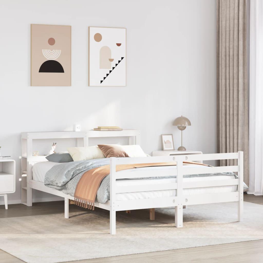 Sengeramme med sengegavl 160x200 cm massivt fyrretræ