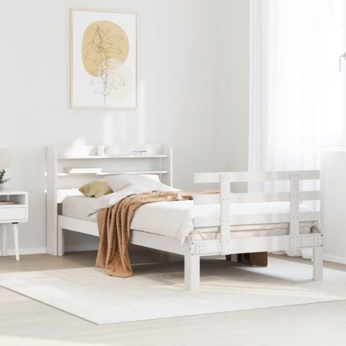 Sengeramme med hovedgærde uden madras 90 x 200 cm - hvid