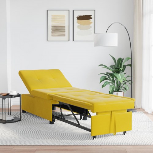 Sovesofa Gul 67 x 194 x 38 cm Fløjl