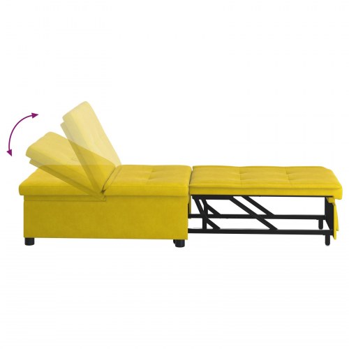 Sovesofa Gul 67 x 194 x 38 cm Fløjl