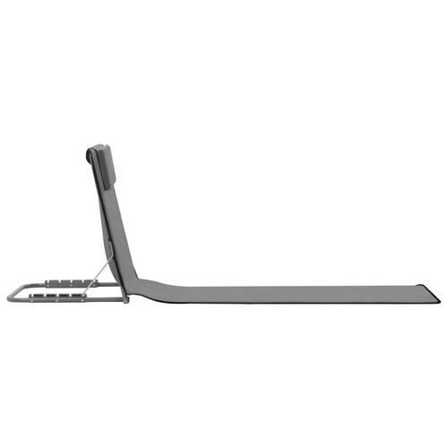 Foldbare strandmåtter 2 stk. stål og stof grå (OUTLET B)