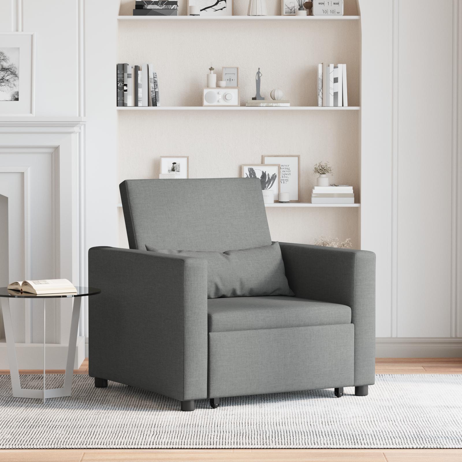 Enkelt Sofa Seng med hjul Mørkegrå 90 x 165 x 87 cm Stof