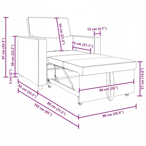 Enkelt Sofa Seng med hjul Sort 90 x 165 x 87 cm Fløjl
