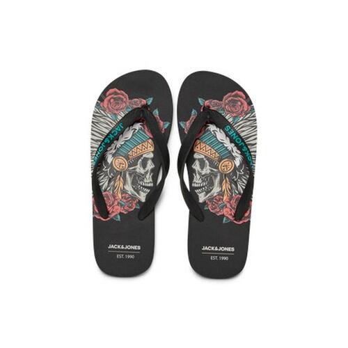 Klipklappere til mænd Jack & Jones JFWSKULLS FLIP FLOP 12280854 Sort 44-45