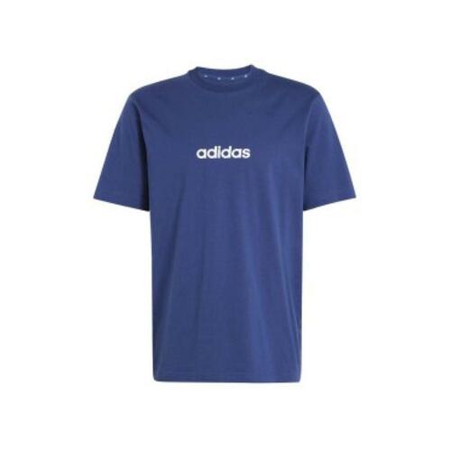 Adidas J LIN TEE 160 kortærmet T-shirt til drenge, blå - 12 år