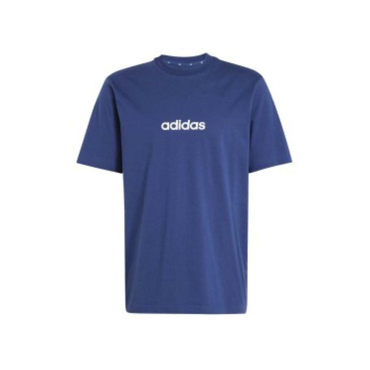 Adidas J LIN TEE 160 kortærmet T-shirt til drenge, blå - 12 år