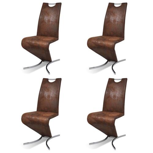 Spisebordsstole 4 stk. kunstlæder brun
