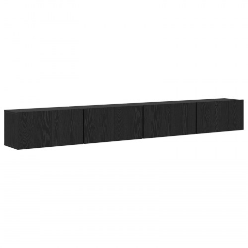 Væghængt TV-skabssæt 4 stk. - sort eg 60 x 30 x 30 cm