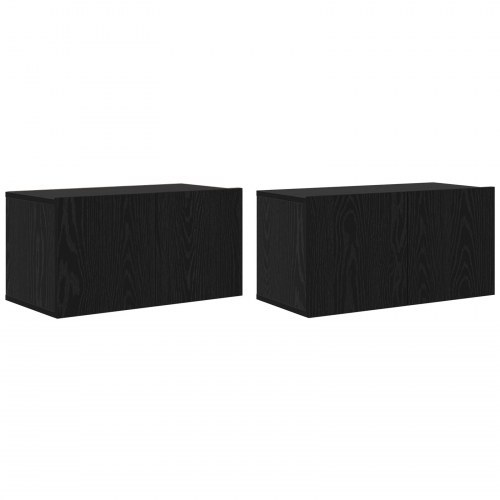 Væghængt TV-skabssæt 4 stk. - sort eg 60 x 30 x 30 cm