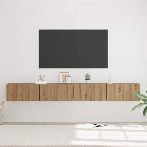 Væghængt TV-møbelsæt 4 stk. - Artisan Egetræ