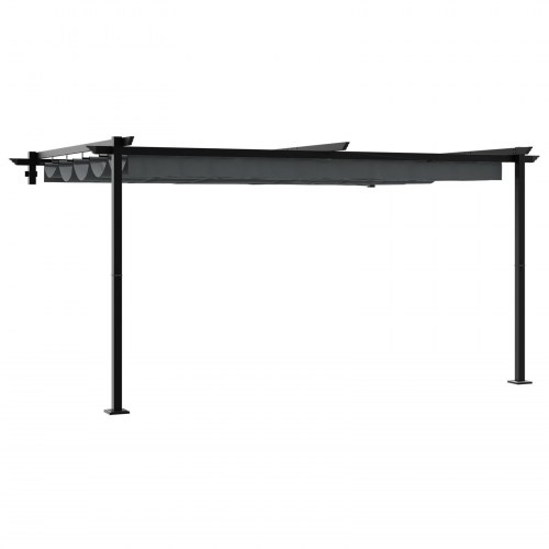 Vægmonteret pavillon 400 × 300 × 200 cm - antracit, polyester med sammenrullelig skygge