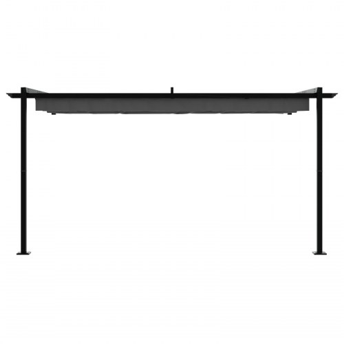 Vægmonteret pavillon 400 × 300 × 200 cm - antracit, polyester med sammenrullelig skygge