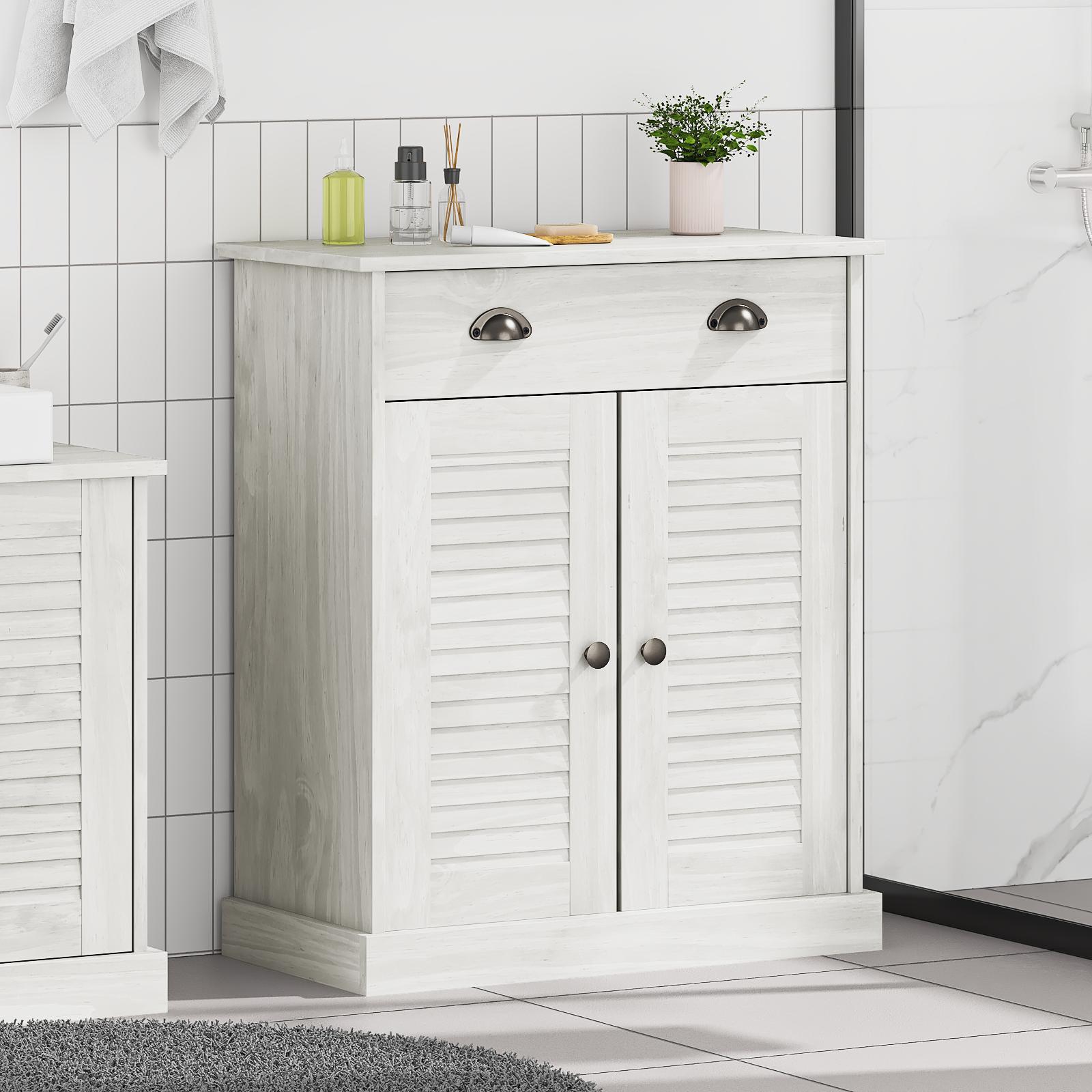 Badeværelsesskab VIGO Hvid 67,5 x 34 x 80 cm Massivt fyrretræ