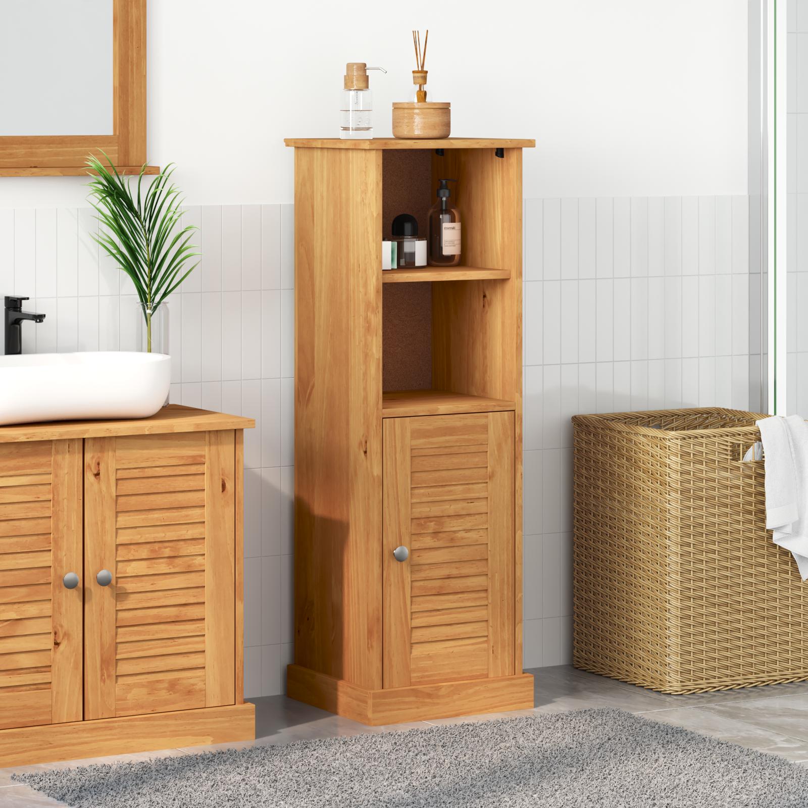 vidaXL Badeværelsesskab VIGO Brun og honningbrun 37 x 34 x 110 cm