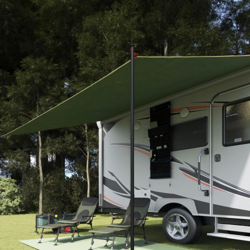 Vandafvisende tarp 240 × 460 cm i grøn taft - camping markise