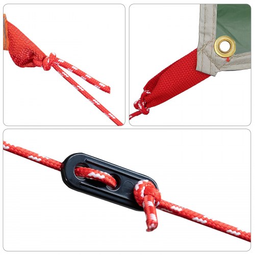 Vandafvisende tarp 240 × 460 cm i grøn taft - camping markise