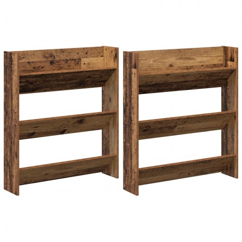 Vægskoskab 2 stk. i konstrueret træ - Gammelt træ