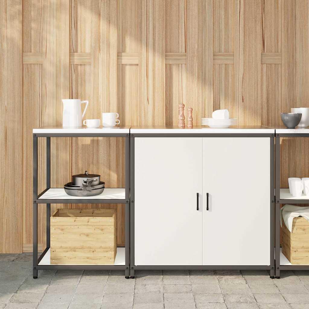 Køkkenopbevaringssæt med hylde 2 stk Hvid 150 x 50 x 92 cm