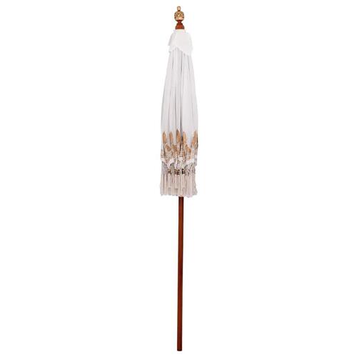 Parasol Creme 180-190 cm Bomuldsstoffer & Træværk & Bambus