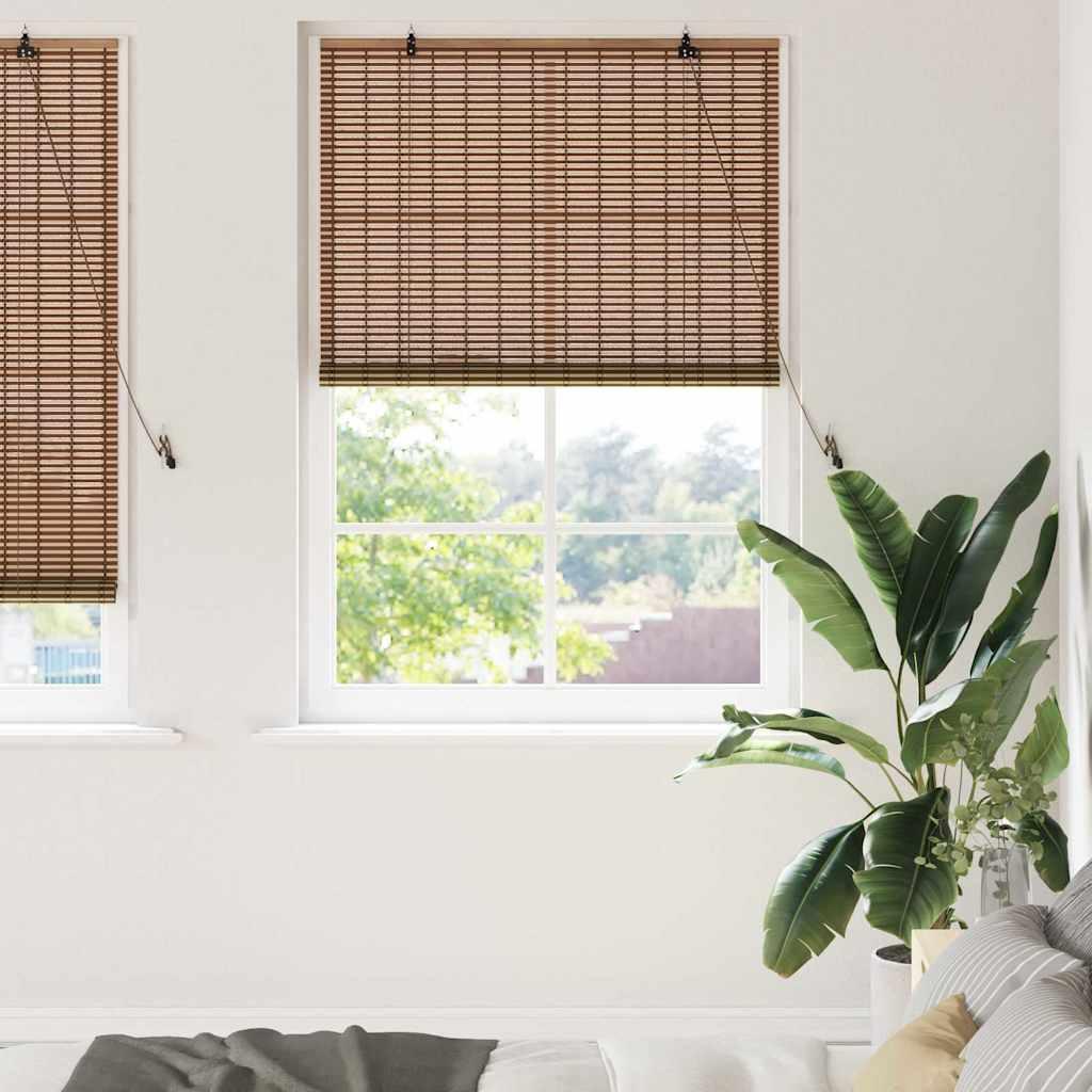 Vindues Blinds & Shades med gardiner Brun 110 x 220 cm Bambus