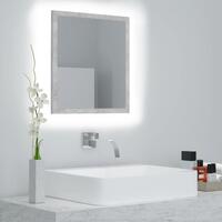 Badeværelsesspejl med LED-lys 40x8,5x37 cm akryl betongrå