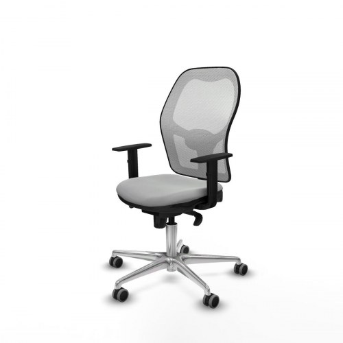 Kontorstol 1D086G0 - lysegrå mesh med armlæn