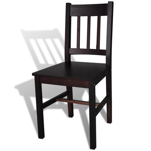 Spisebordsstole 6 stk. fyrretræ mørkebrun