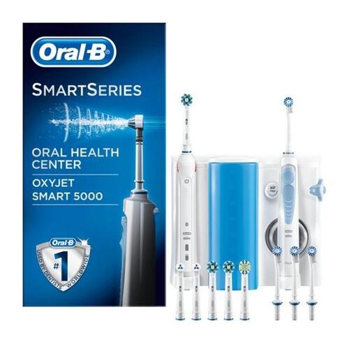 Elektrisk tandbørste + Oral Fugter Oral-B Smart 5000 + Oxyjet Bluetooth (OUTLET A)