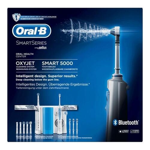 Elektrisk tandbørste + Oral Fugter Oral-B Smart 5000 + Oxyjet Bluetooth (OUTLET A)