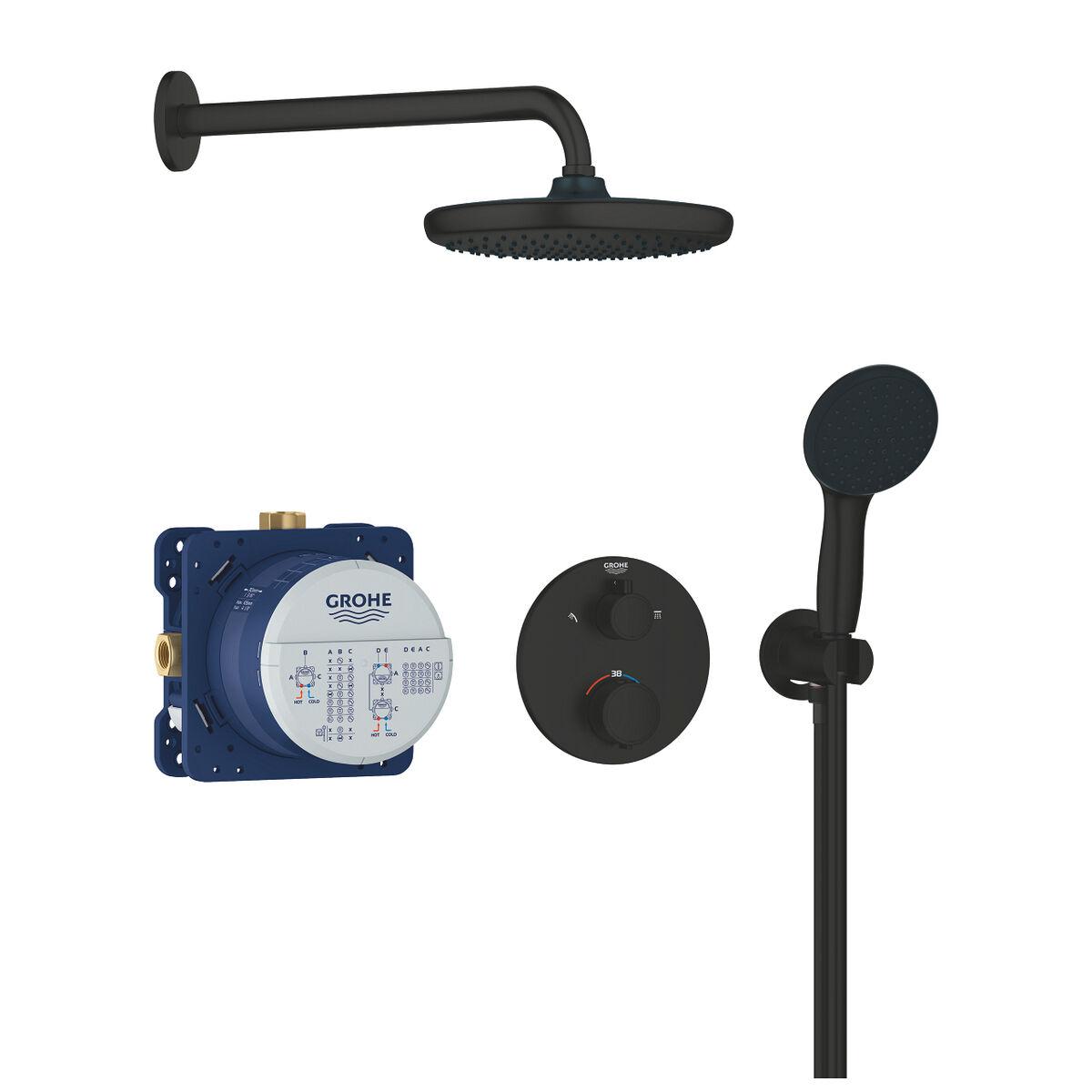 Brusesøjle Grohe - sort, 25 cm