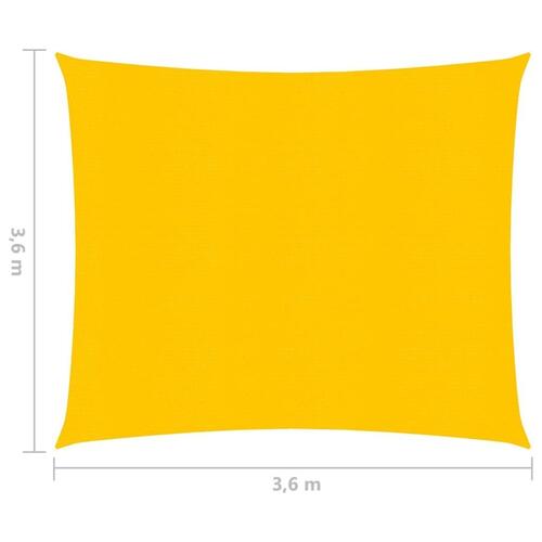Solsejl 3,6x3,6 m 160 g/m² HDPE gul