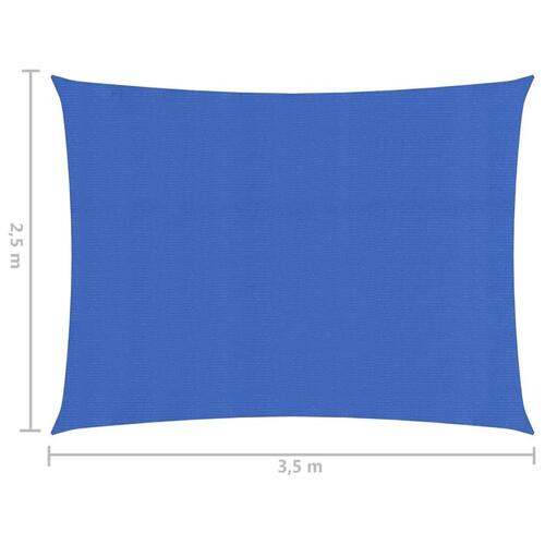 Solsejl 2,5x3,5 m 160 g/m² HDPE blå