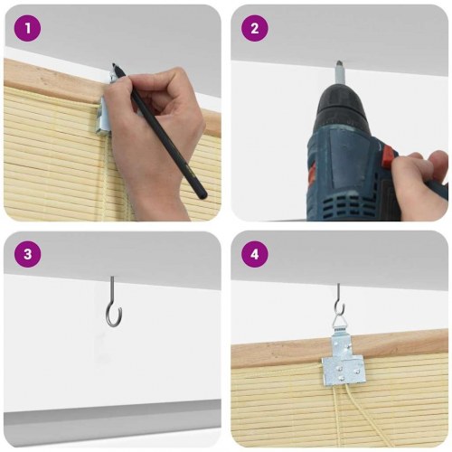 Rullegardin Andet Naturfarvet Bambus