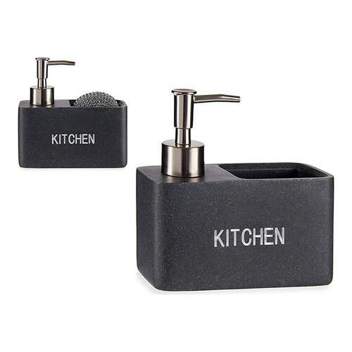 Rengøring til køkkenvask Kitchen Dobbelt Grå polyesterharpisk (6 x 14 x 14,5 cm)