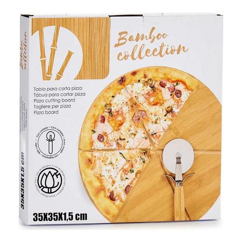Skærebræt Pizza Bambus Natur (Ø 35 cm)