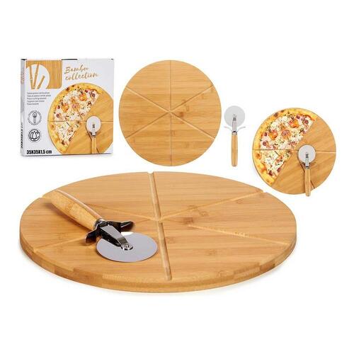 Skærebræt Pizza Bambus Natur (Ø 35 cm)